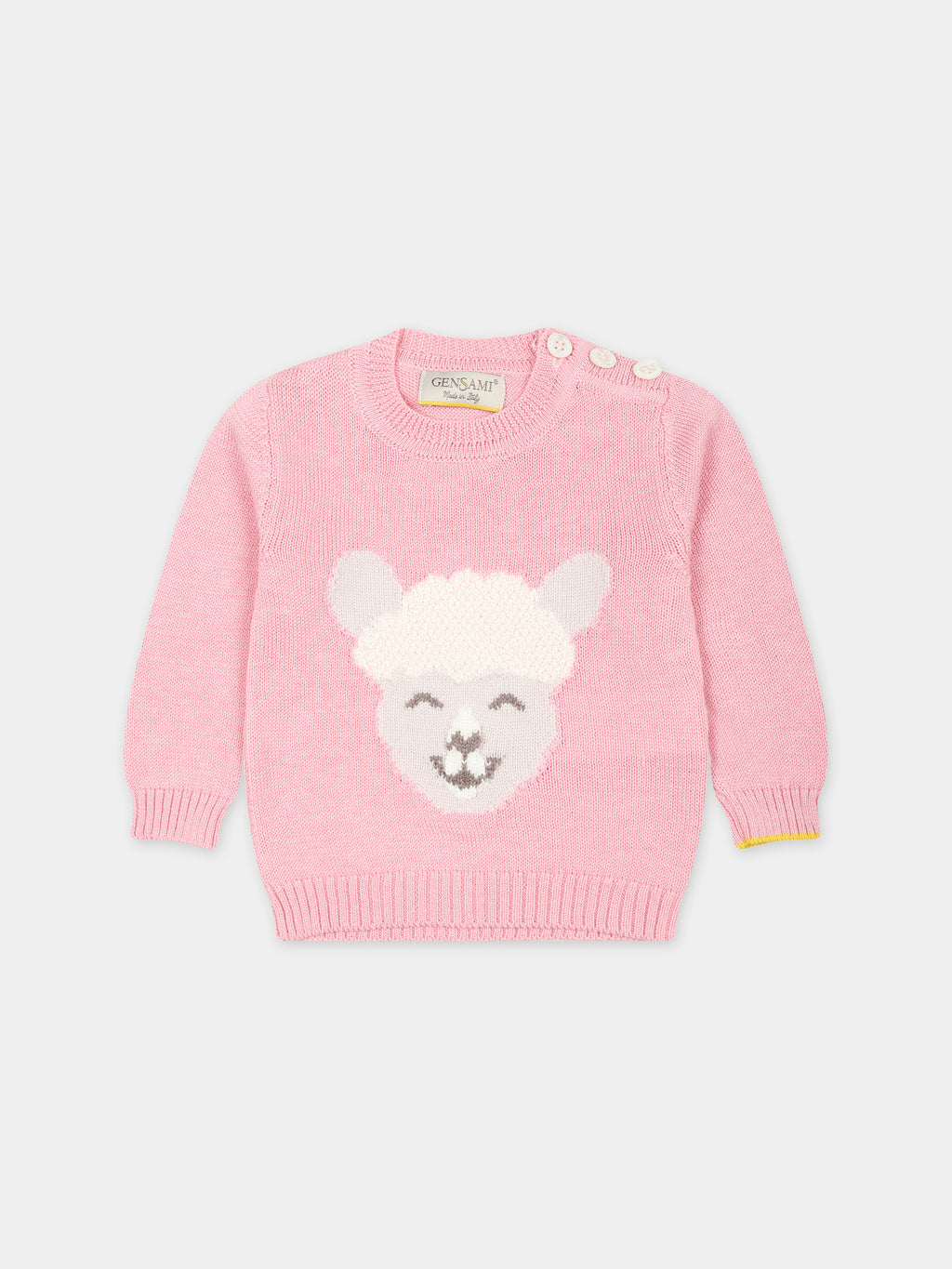 Pull rose pour bébé fille avec alpachino